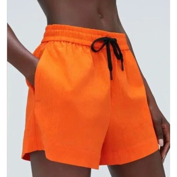 NWT Everlane Orange Seersucker Boxer Shorts-sz Small - Picture 1 of 10